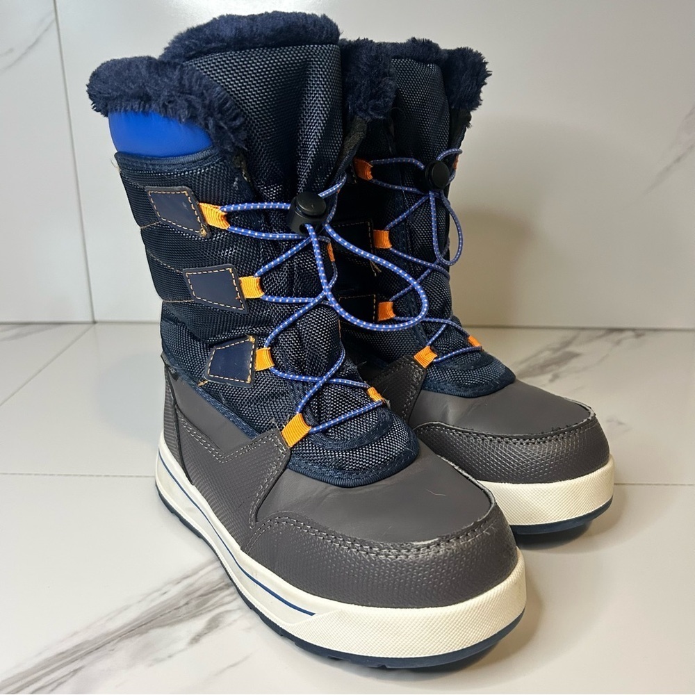 Wonder Nation' Navy and Gray Waterproof Boots Size 3